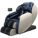 Real Relax Massage Chair, Full Body Zero Gravity SL-Track Shiatsu Massage Recliner Chair with Heat Body Scan Bluetooth Foot Roller, Favor-06 Brown