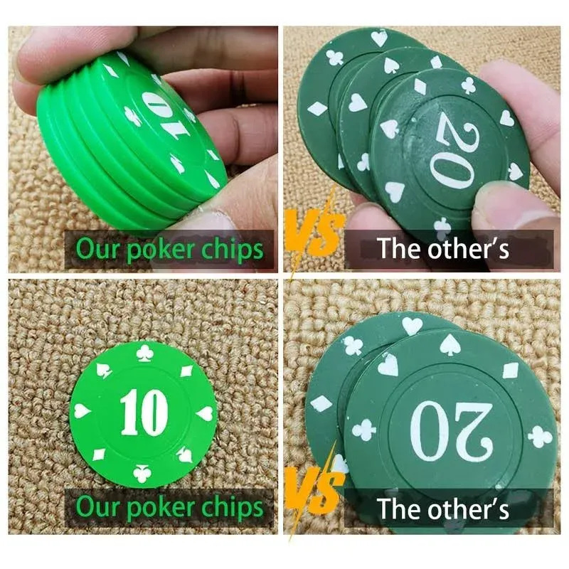 Plastic Poker Chips Set of 100 Pcs with Storage Box,Denomination Printed Casino Style Chip for Texas Home Game Holdem Poker Nights,Blackjack,Roulette Games