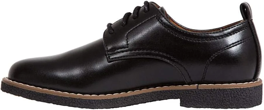 Boys' Deer Stags Zander Plain Toe Oxford Black/Black Simulated Leather 1.5 M