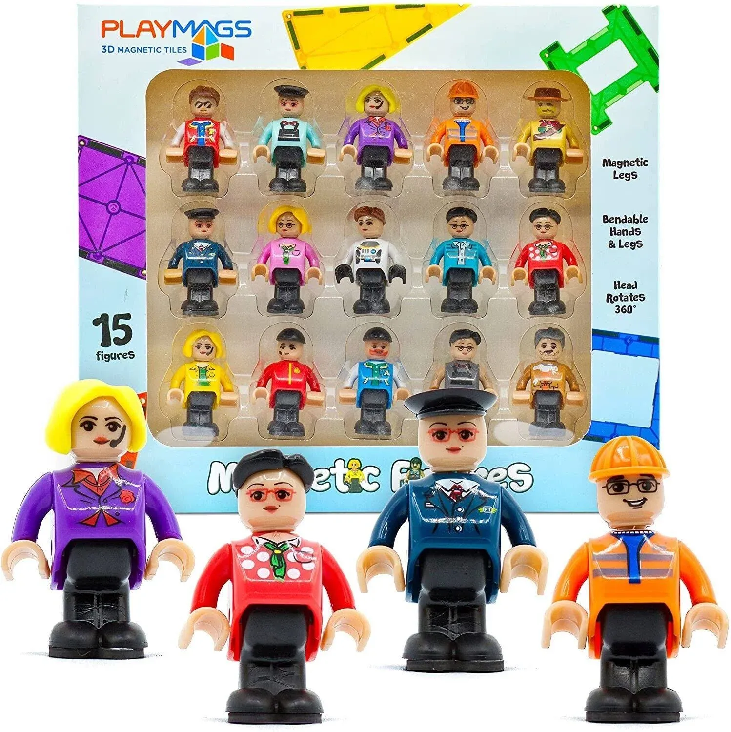 Playmags Magnetic Figures-Community Figures Set - 15 Pieces on OnBuy