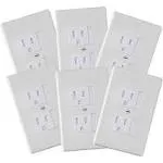 6-Pack Safety Innovations Self-Closing (1 Screw) Standard Outlet Covers - An Alternative to Wall Socket Plugs for Child Proofing Outlets, (White)