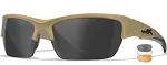 Wiley x WX Valor Sunglasses Clear, Smoke Grey, Light Rust Lenses