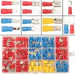 Feggizuli 280pcs Crimp Connectors, 2.8mm 4.8mm 6.3mm male and Female Spade Connector Kit, 15 Types Crimp Terminals Electrical Connectors,