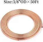 BELLA BAYS 99.9% C12200 Copper Tubing 3/8&#034; OD x 0.327&#034; ID x 50 Ft, ASTM B280 ...