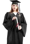 Graduation Cap Gown 2024 Year Charm for College High School Graduates 54" (Fit 5'9"~5'11") Black