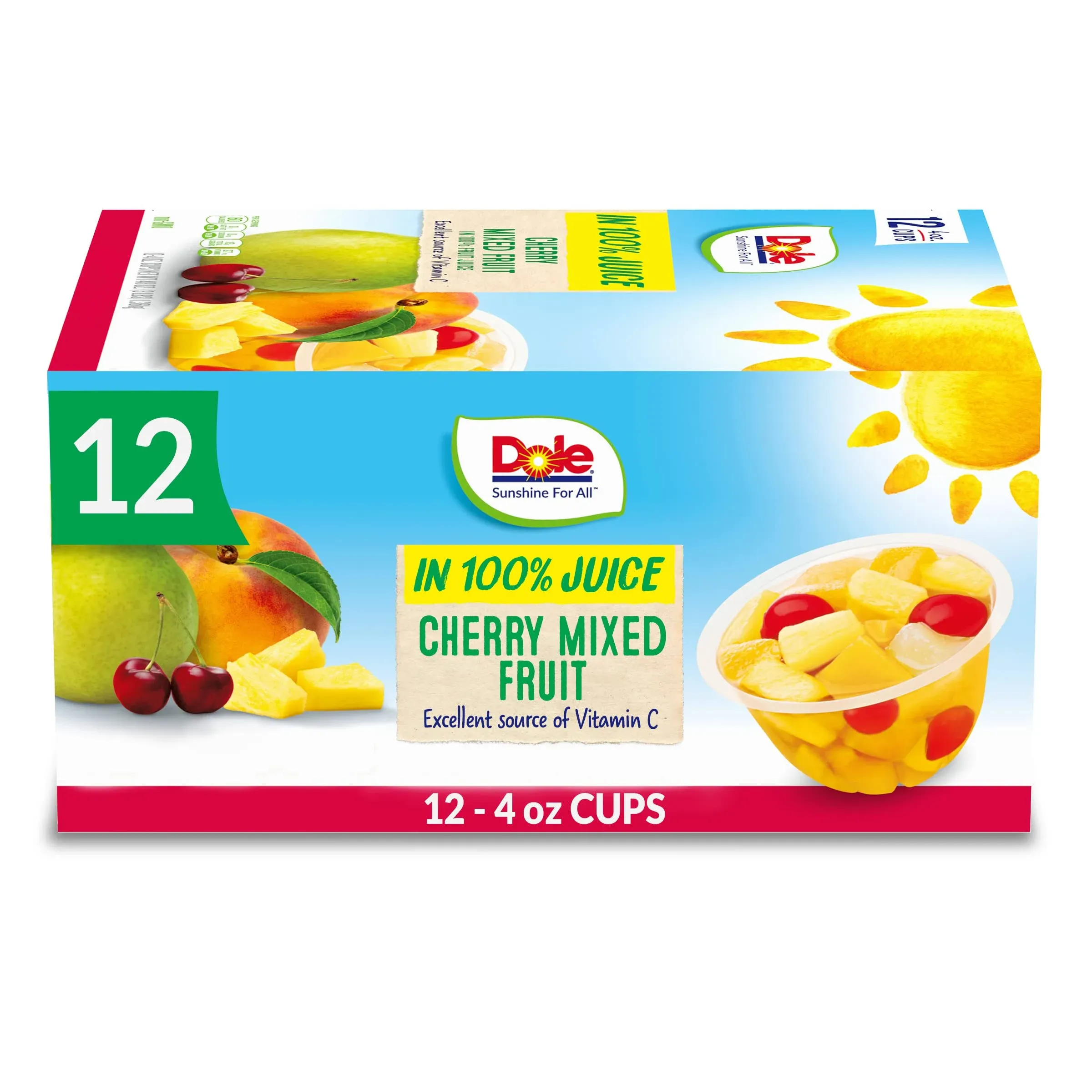 Dole Cherry Mixed Fruit - 16 pack, 4 oz cups