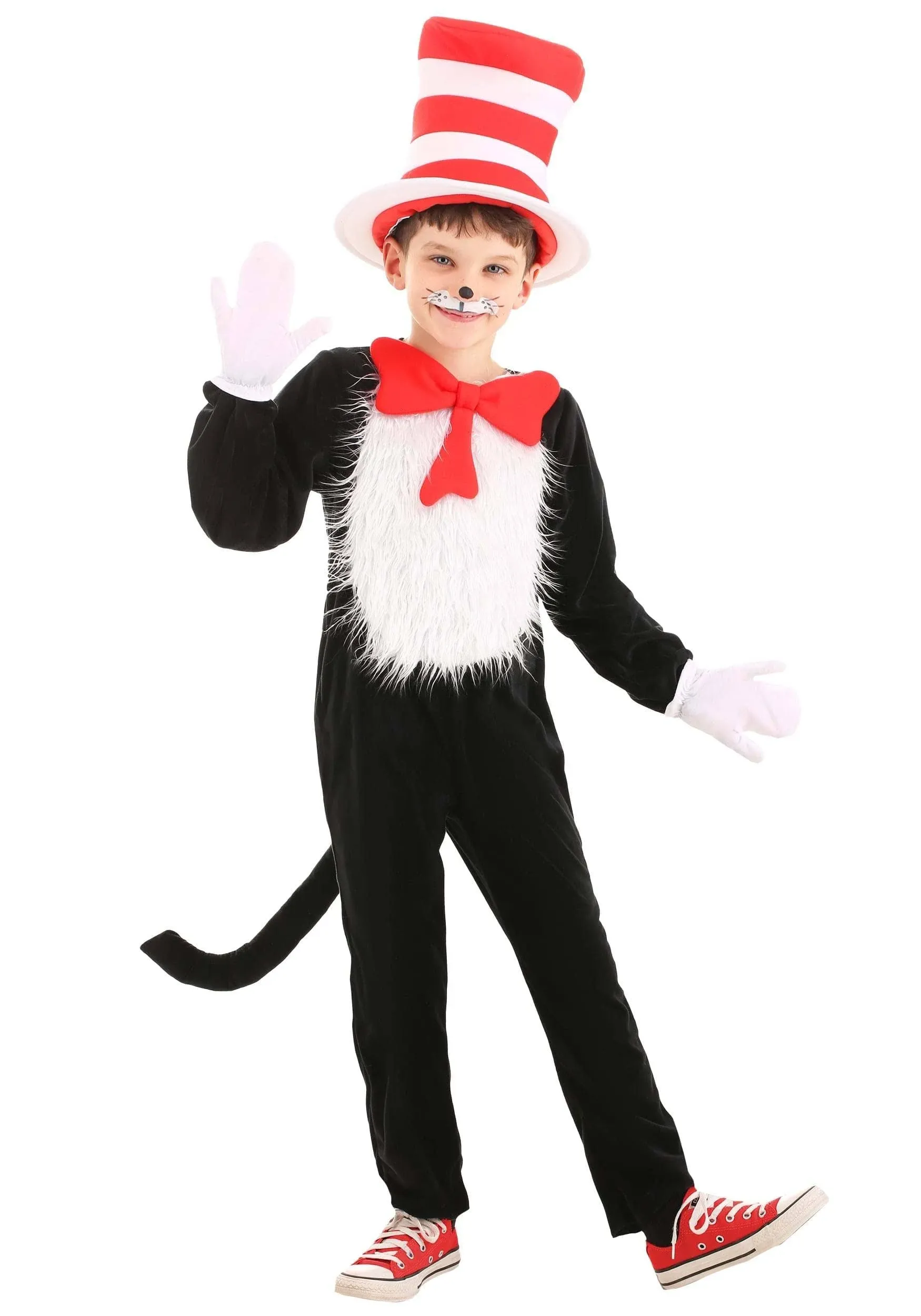 Child Dr. Seuss Cat in The Hat Costume | Storybook Costumes | Kids | Unisex | Black/Red/White | XL | Fun Costumes