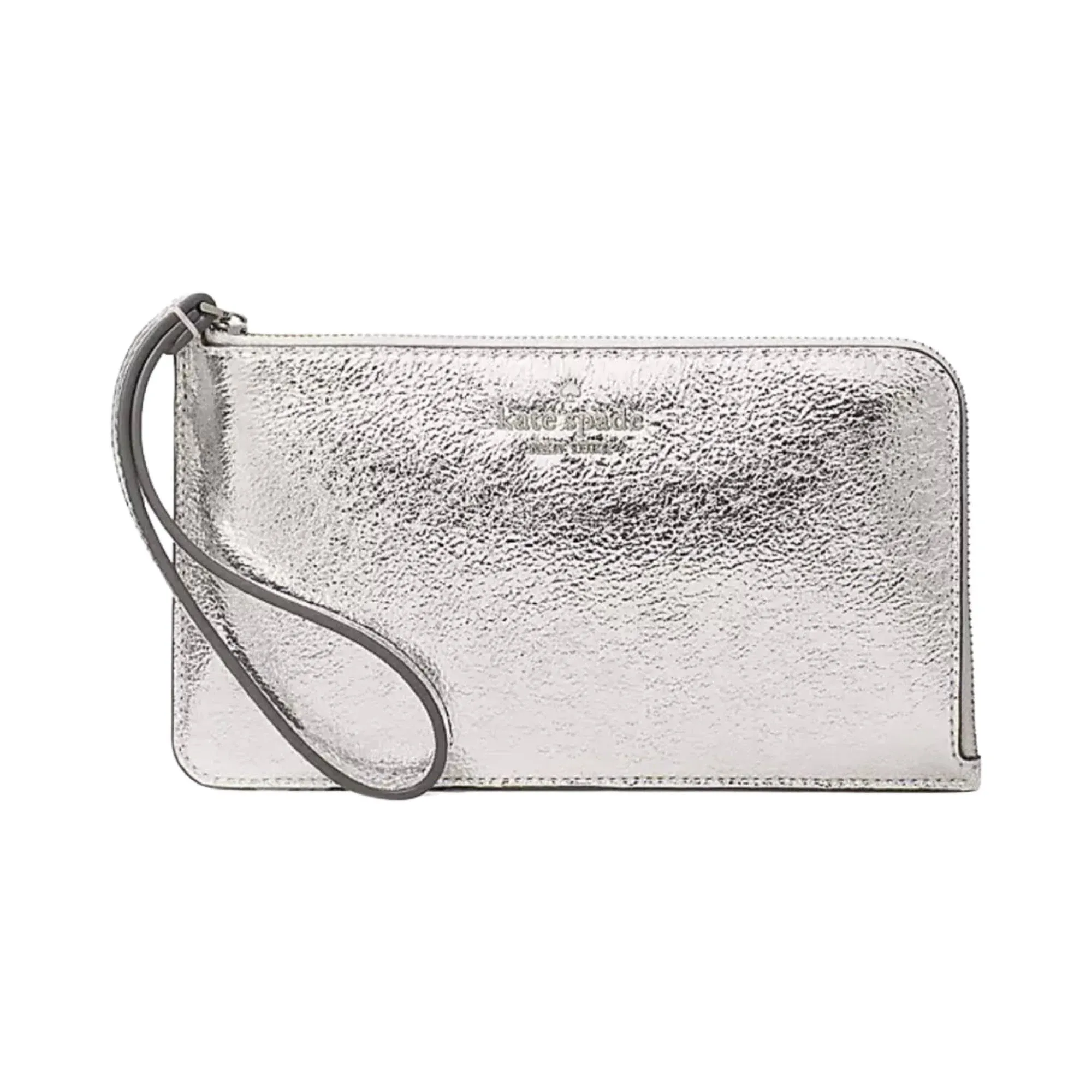 Kate Spade Lucy Metallic Medium L-Zip Wristlet