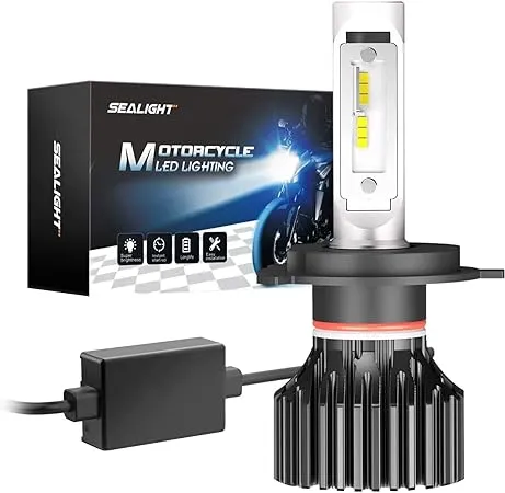 Sealight H4/9003 LED Motorcycle Headlight Bulbs High/Low Beam 6000K Xenon White