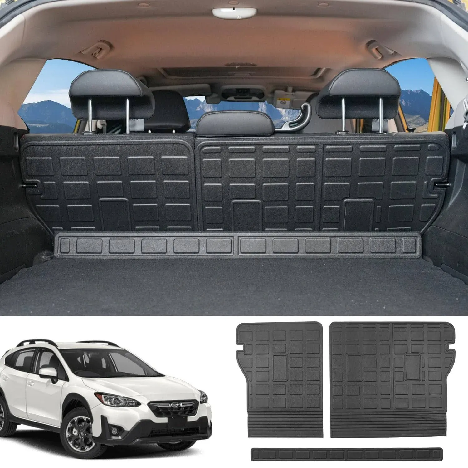 powoq Rear Backrest Mats Compatible with 2018-2023 Subaru Crosstrek/XV Non-Hybrid Model Back Seat Protector Subaru Impreza Hatchback Replacement for Subaru Crosstrek Accessories (Rear Backrest Mat)