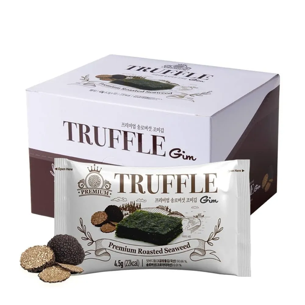 GOTBanchan Truffle Gim: Korean Snacks Black Truffle Premium Roasted Seaweed | Asian Food Low Carb Snack Nori Sheets for Sushi, Gimbap & Musubi |