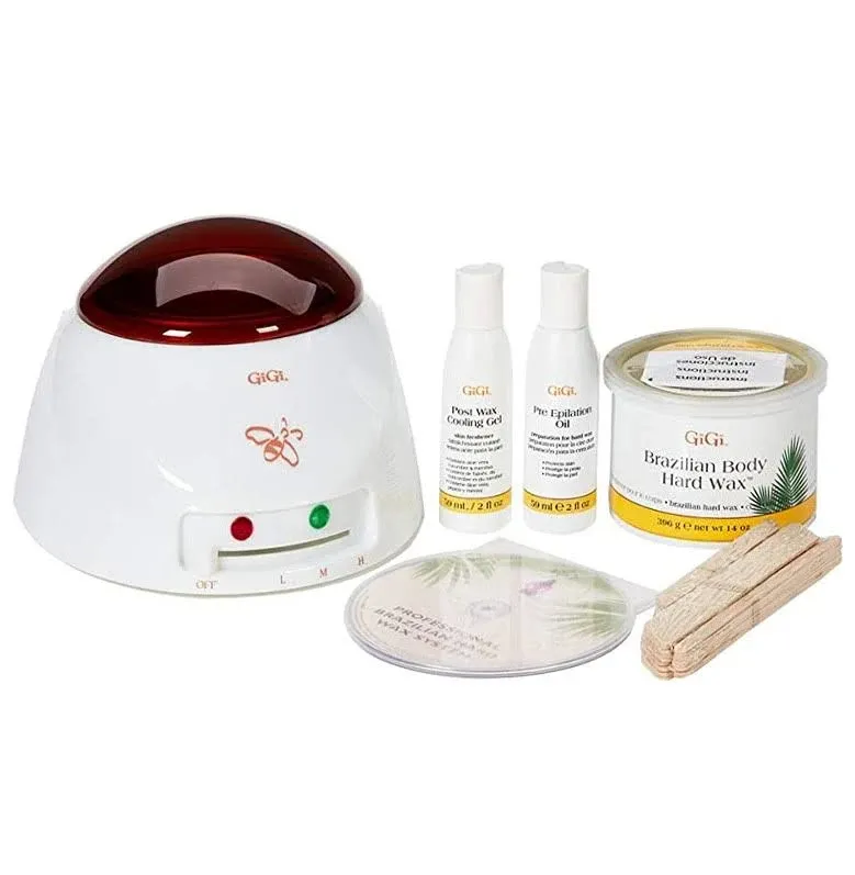 GiGi Brazilian Waxing Kit Sensitive Body Hair Pro Wax Warmer Removal System 0954