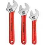 Crescent AC26810CV Adjustable Wrench Set: 3 Pc, Inch &amp; Metric Chrome-Plated