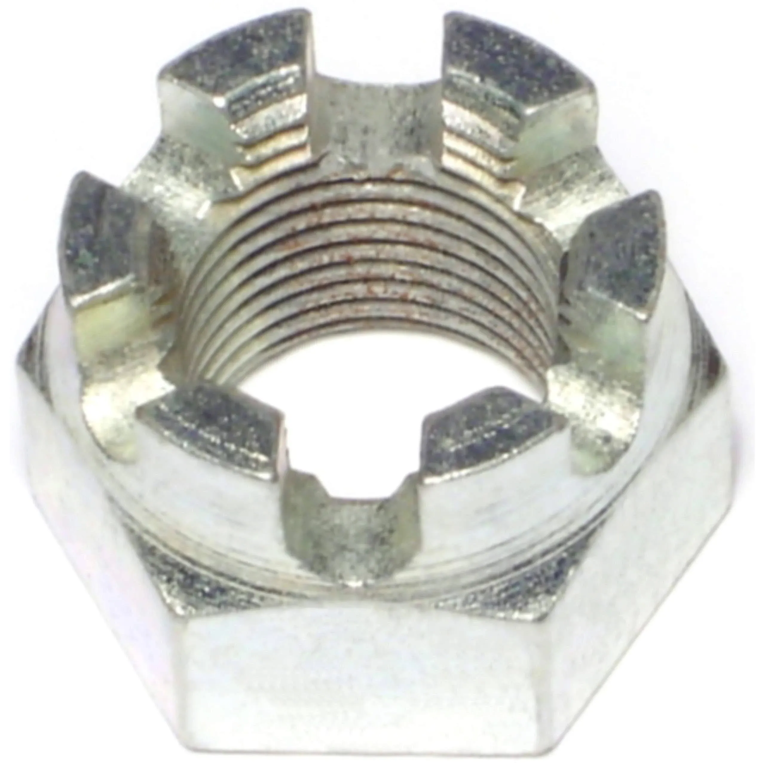 3/4"-16 Zinc Plated Steel Fine Thread Castle Hex Nuts 3PK