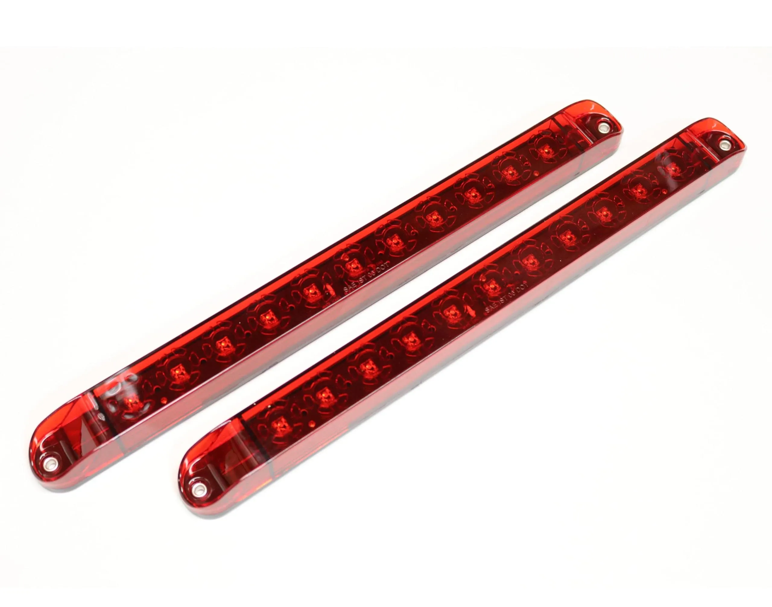 2PCS Red 17" 11 LED Trailer Light Bar Sealed Stop Turn Tail Park Brake Light Truck Trailer Clearance Marker ID Bar