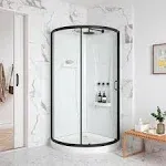 Ove Decors Breeze 32 in. Black Shower Kit with Clear Glass Panels, Walls and Base