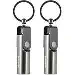 SOMGEM Permanent Match Keychain 2 Pack, Kerosene Refillable, Waterproof Flint Fire Starter for Outdoor Camping Emergency Survival