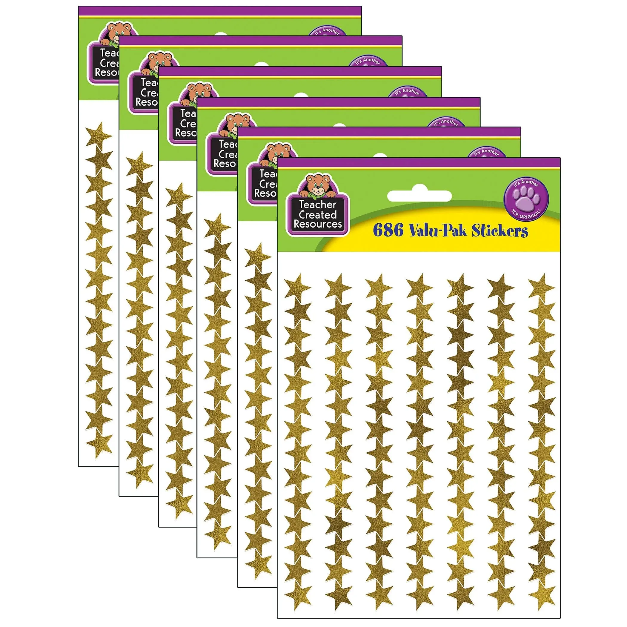 Gold Foil Star Stickers Valu-Pak, PK4116