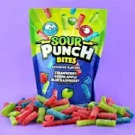 Sour Punch Bites, Blue Raspberry, Apple & Strawberry Flavors, Soft & Chewy Candy, 9oz Bag (12 Pack)