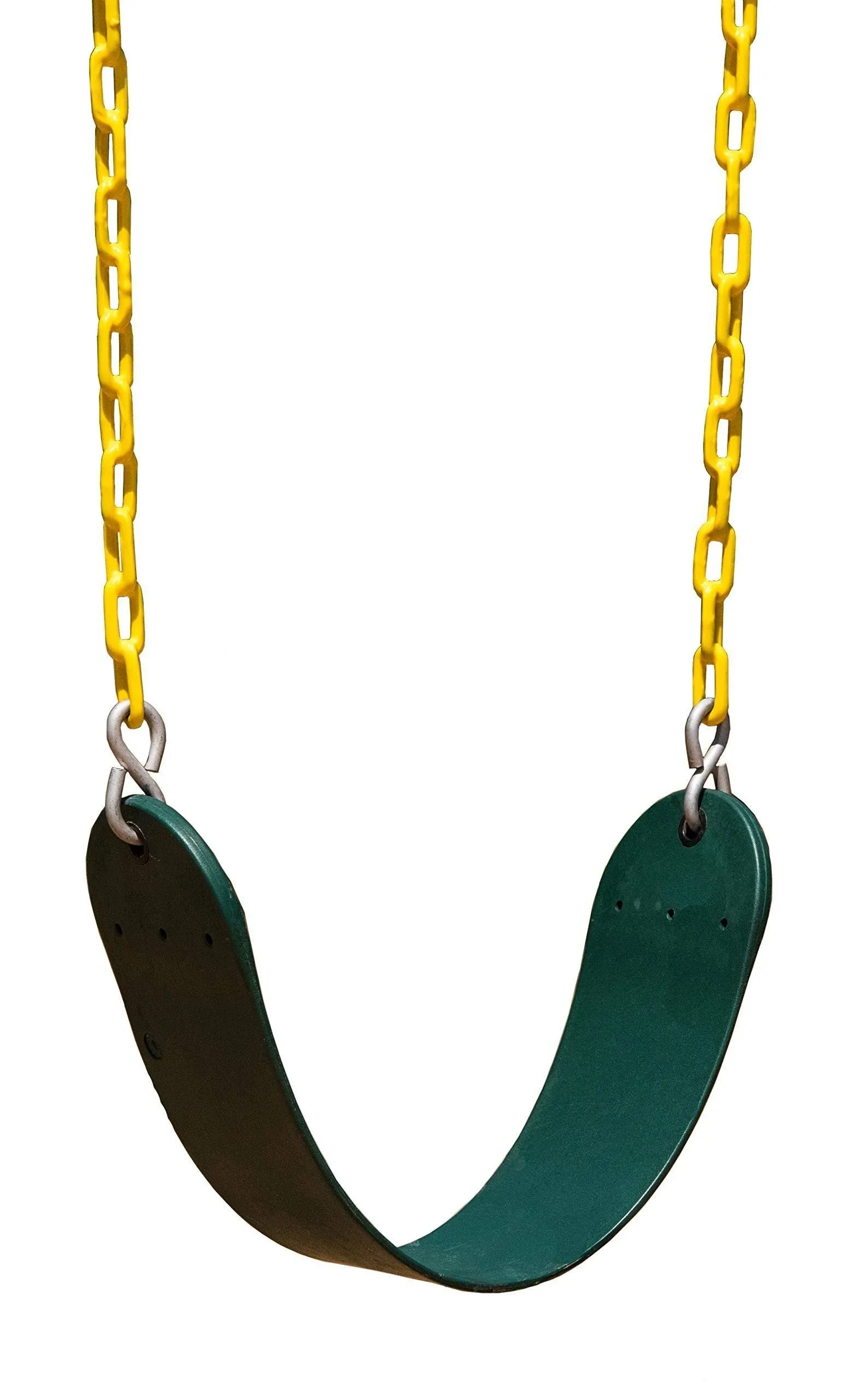 Squirrel Products Heavy Duty Strap Swing Seat - Playground Swing Seat Replacement and Carabiners for Easy Install - Green