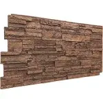 Ekena Millwork 48 5/8"W x 24 3/4"H x 1 1/4"D Cascade Stacked Stone, StoneWall Faux Stone Siding Panel, Sedona