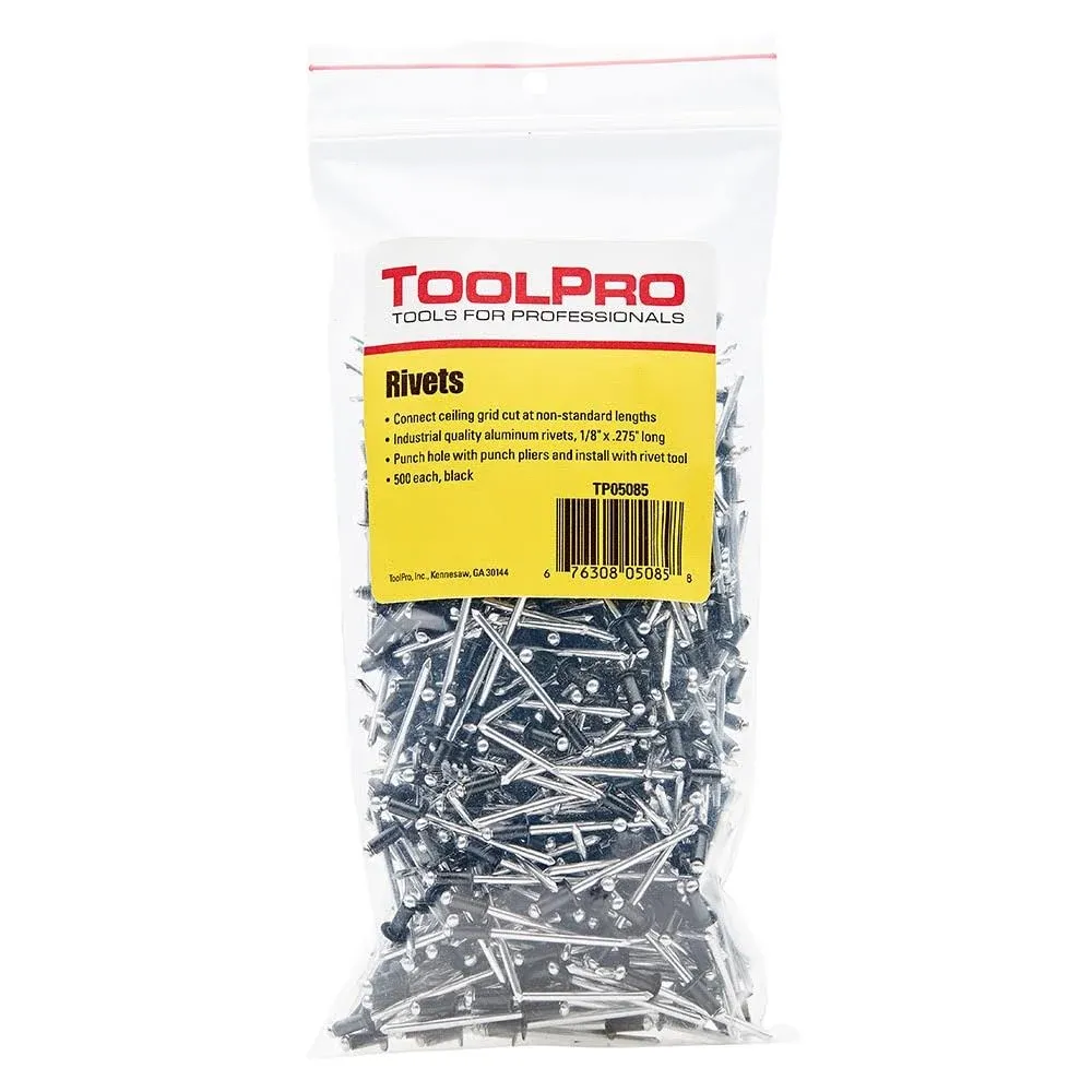 ToolPro 500-Pack 1/8-in Black Stainless Steel Rivet | TP05085