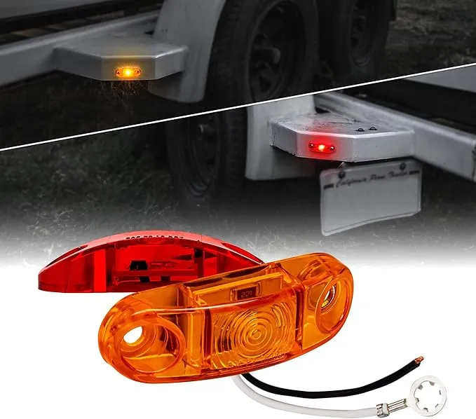 8pc 2.5&#034; Amber Red LED Side Marker Light for Trailers DOT FMVSS 108 SAE P2