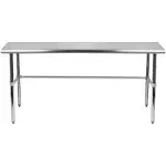 14 in. x 72 in. Open Base Stainless Steel Work Table | Residential & Commercial | Food Prep | Heavy Duty Utility Work Station | NSF