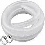 JUNZHIDA 3/4" ID x 1" OD 10 Ft High Pressure Braided Clear PVC Vinyl Tubing Flexible Vinyl Tube