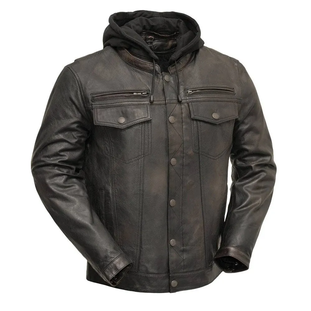 First Manufacturing Vendetta Men's Leather Motorcycle Jacket