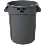 Rubbermaid Commercial Brute Plastic Commercial Trash Can, 32 gal, Gray