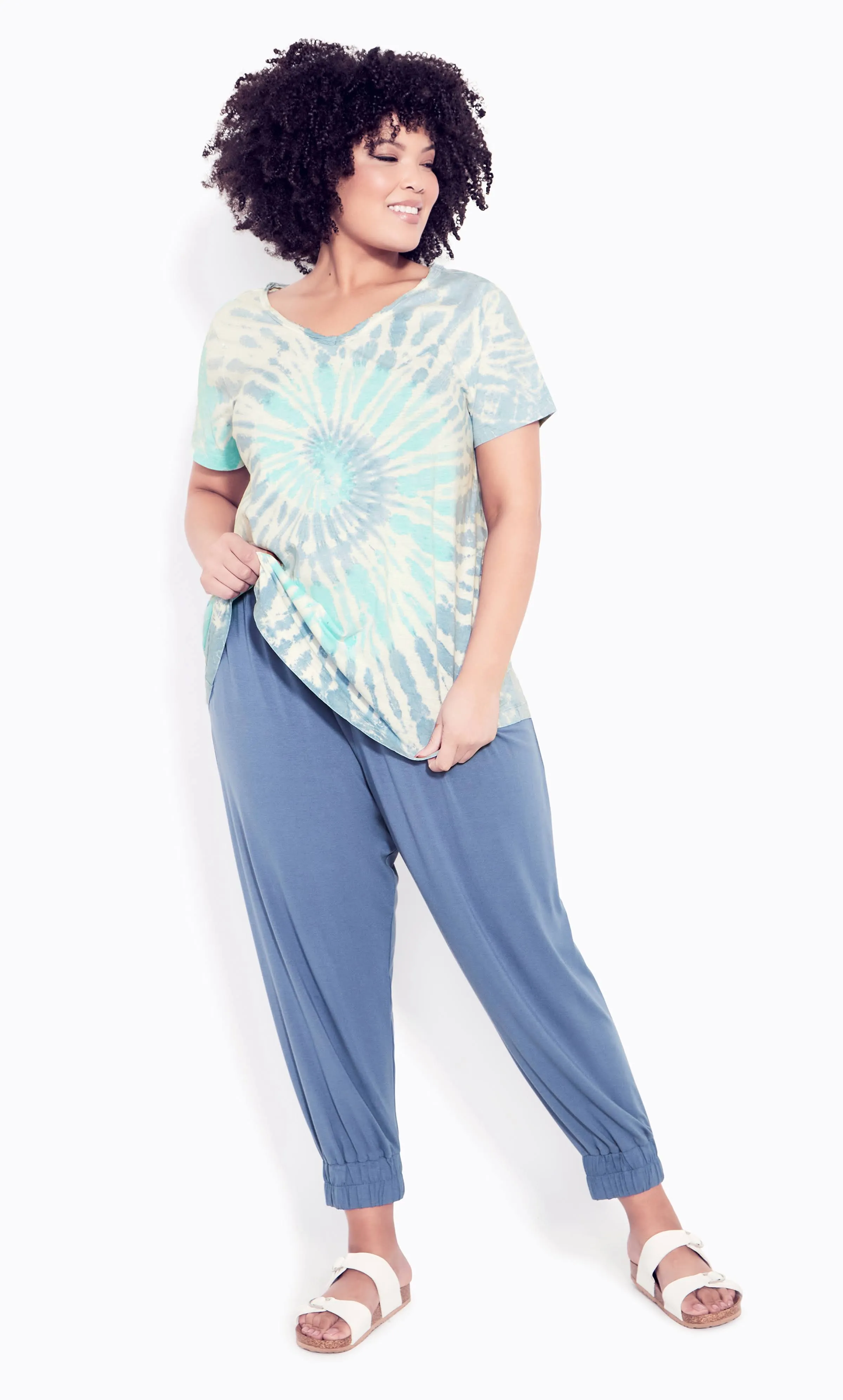 Avenue | Women's Plus Size Miya Tie Dye Top - Blue - 30W/32W