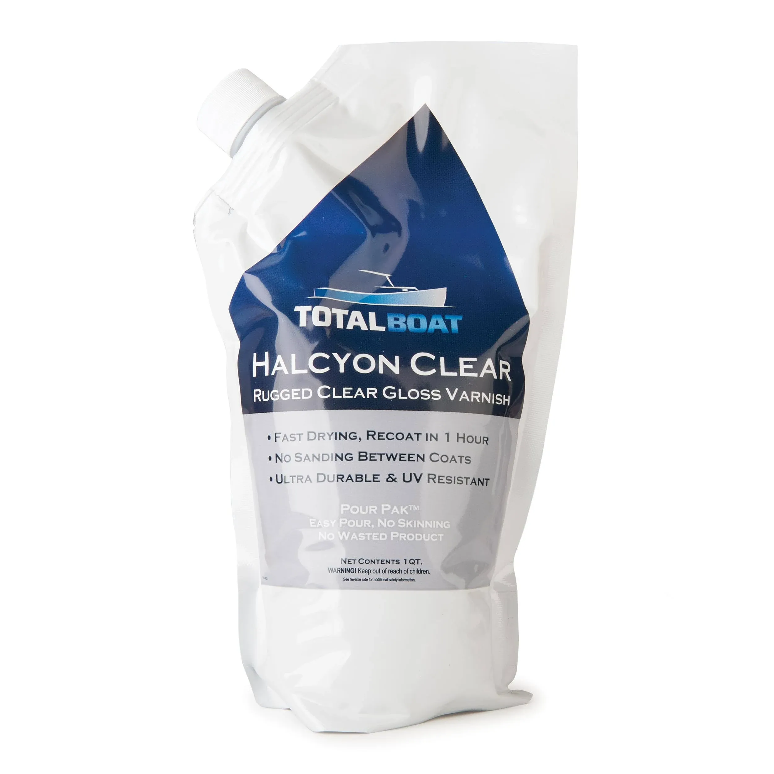 TotalBoat Halcyon Water Based Marine Varnish Quart Clear Gloss