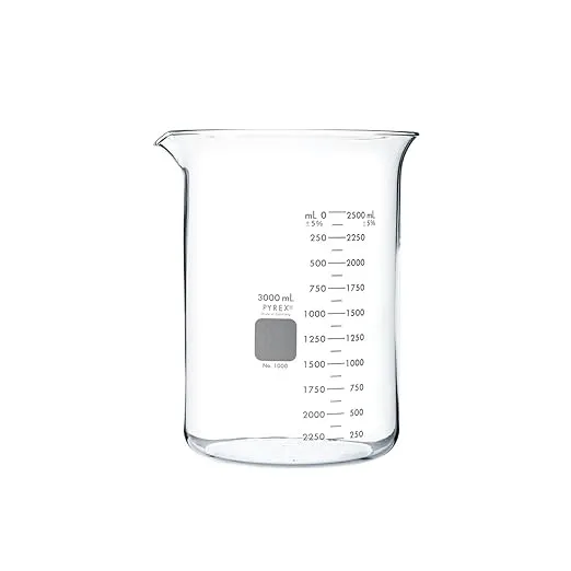 Pyrex Griffin Beakers, Low Form, Capacity 3,000 ml