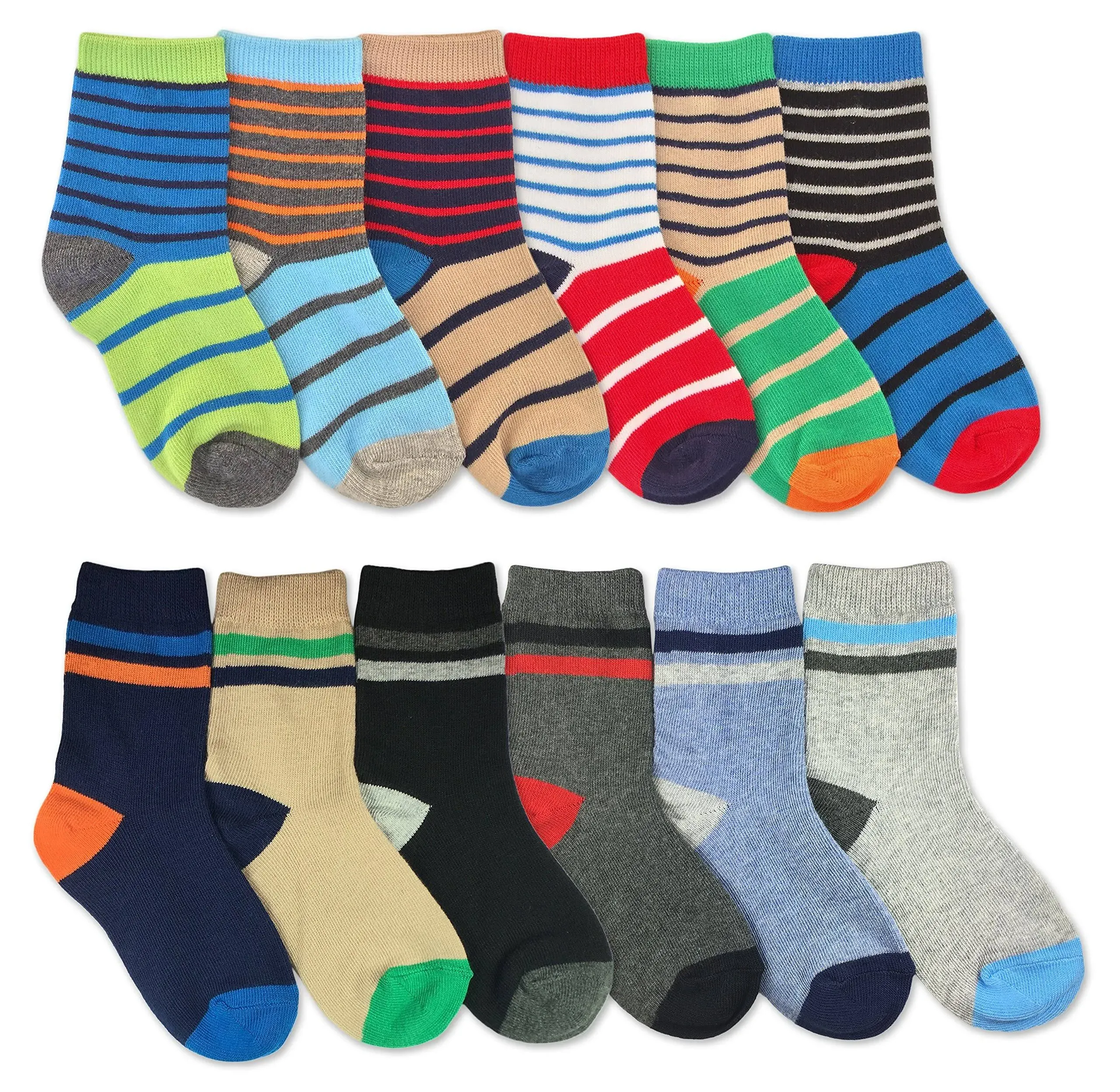 Jefferies Socks Boys Multicolored Stripe Fashion Variety Crew Socks