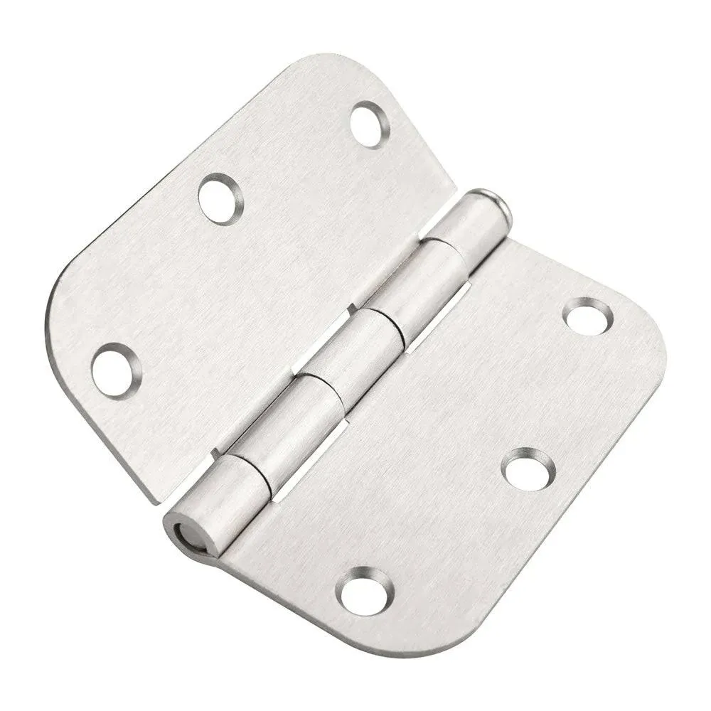 24 Pack Rounded Door Hinges Satin Nickel For Self-Closing Door,3.5 Inch x 3.5 Inch