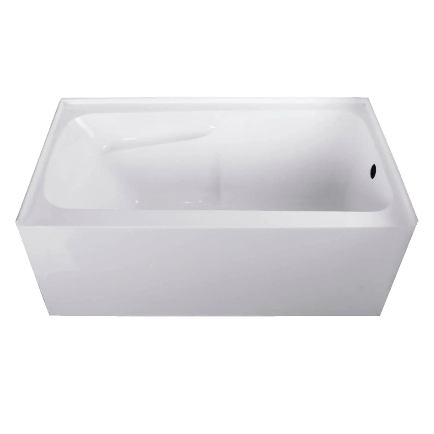 Aqua Eden 54-Inch Acrylic Alcove Tub with Arm Rest and Left Hand Drain Hole