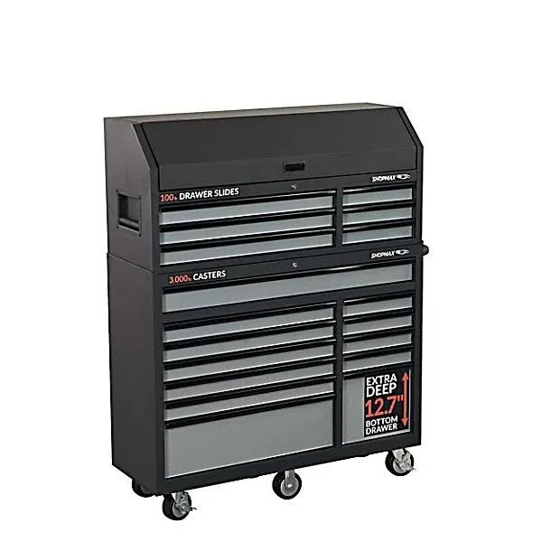 ShopMax 52 in. 18-Drawer Tool Chest and Rolling Cabinet Combo