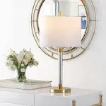 Bixby 26. 5 in. Brass Table Lamp with White Shade