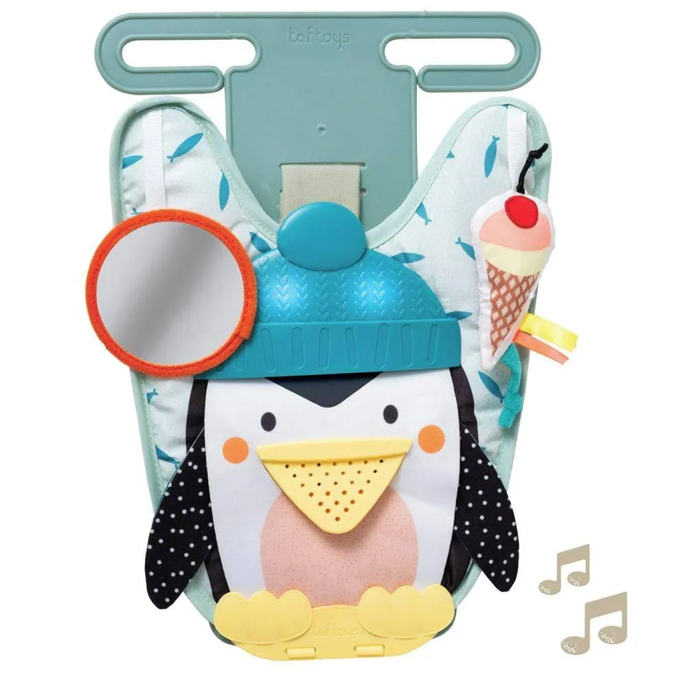 Musical Car Seat Toys for Babies 0-6 Months Baby’s Activity Center Carseat Toys Sensory Soft Car Seat Hanging Toy Baby Mirror for Baby Infant 0-6-12