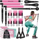 Pilates Bar Kit with Resistance Bands Multifunctiona<wbr/>l Yoga Pilates Bar with H...