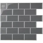 SMART TILES Peel and Stick Backsplash - 10 Sheets of 10.95" x 9.70" - 3D Adhesive Peel and Stick Tile Backsplash for Kitchen, Bathroom, Wall Tile