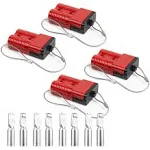 HYCLAT Red 2-4 Gauge Battery Quick Connect/Disconnect Wire Harness Plug Connector Recovery Winch Trailer (4 Pack)