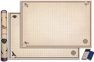 Ravnspire Dnd Battle Mat Ultimate 2 Pack Starter Set Accessory for RPG Role Playing Games 24" X 36" Ultradurable Non-Staining Dry/Wet Erase Premium