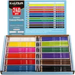 KALOUR Premium Colored Pencils Bulk,12 Assorted Vibrant Colors,240 Count Total,School Classroom Supplies For Kids Teachers,Pre-sharpened Artists Colored Pencils for Adult Coloring Book