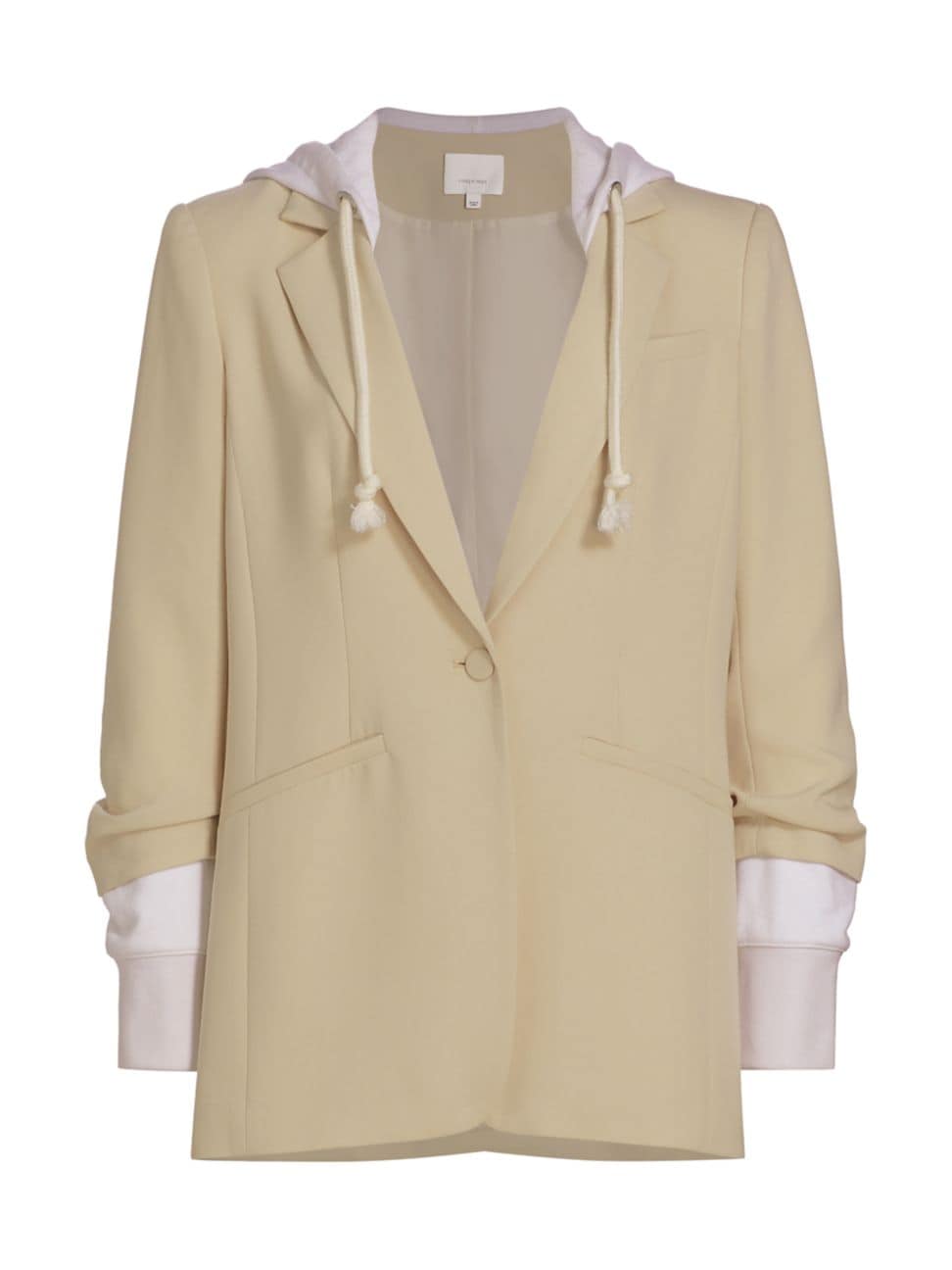 Cinq A Sept Khloe Hooded Blazer In Khaki White