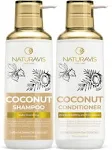 Coconut Shampoo and Conditioner Set - Sulfate Free and Paraben Free Intense M...