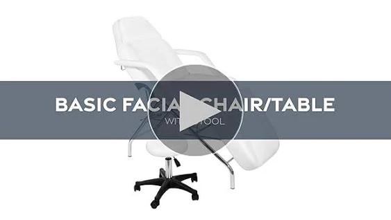 Basic Facial Chair with Free Stool, Facial Bed, Massage Table (White)