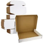 HORLIMER 13x10x2 inches Shipping Boxes Set of 25, White Corrugated Cardboard Box Literature Mailer