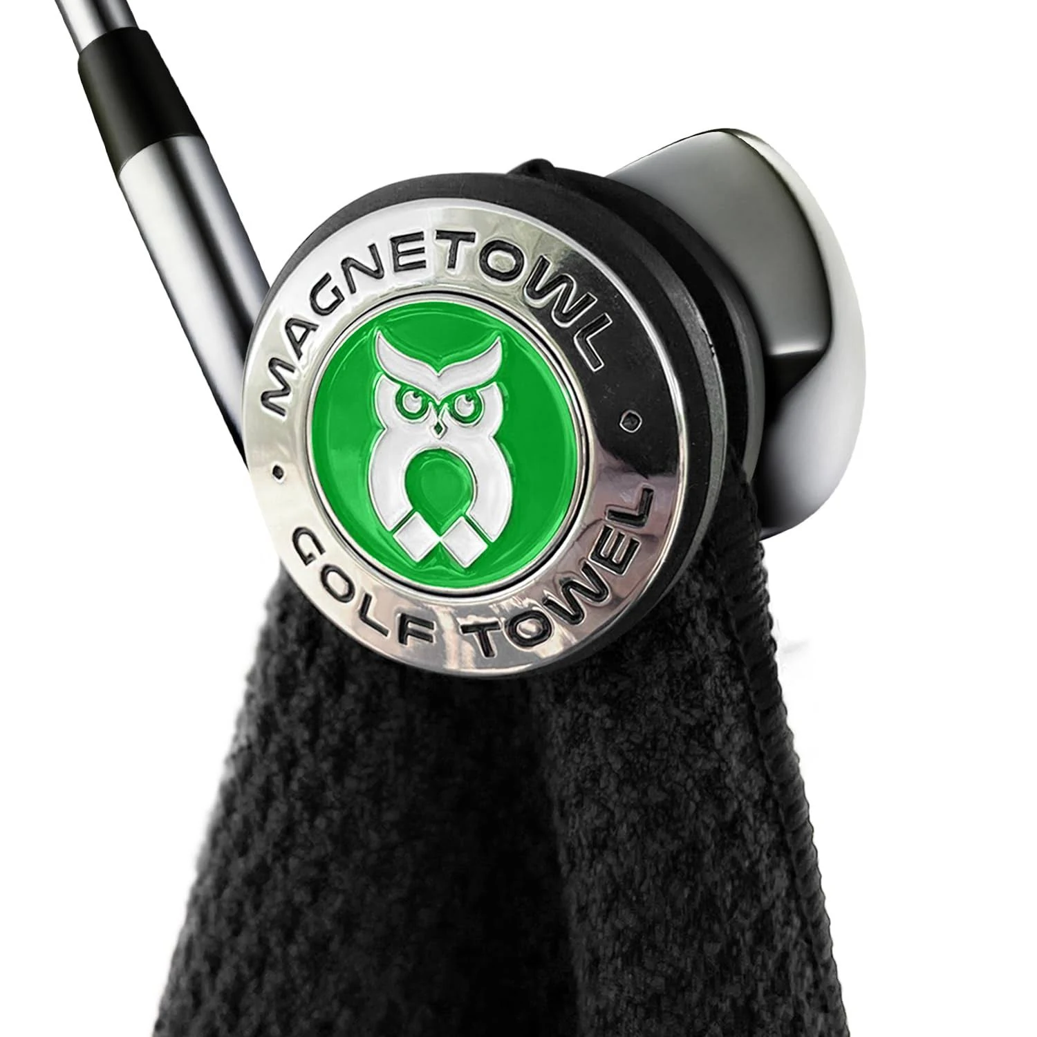 Magnetic Clip for Any Golf Towel - Removeable and Reusable Golf Towel Magnet - Add Industrial Strength Magnet to Any Towel - Strong Hold to Golf Bags, Clubs or Carts (Green)